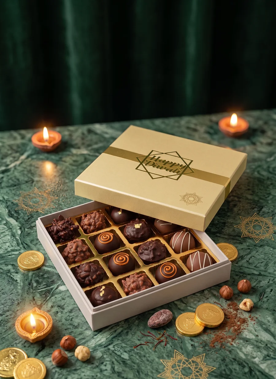Curated Moi Doughssier gift hamper with handcrafted chocolates